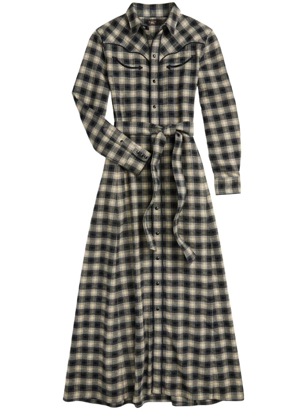 Ralph Lauren RRL check-pattern belted dress - Black