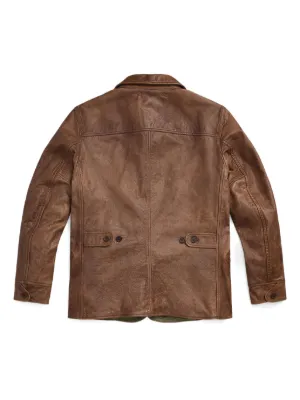 Rrl slim fit leather jacket top