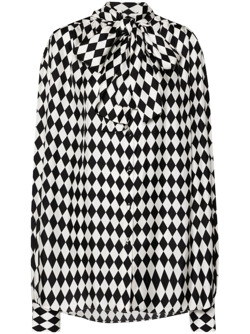 Balmain camisa de seda con motivo geométrico | blanco | Image 1