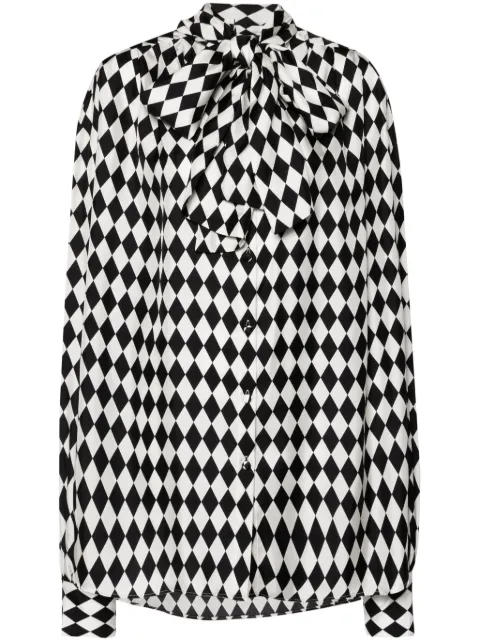 Balmain geometric-pattern silk shirt Women