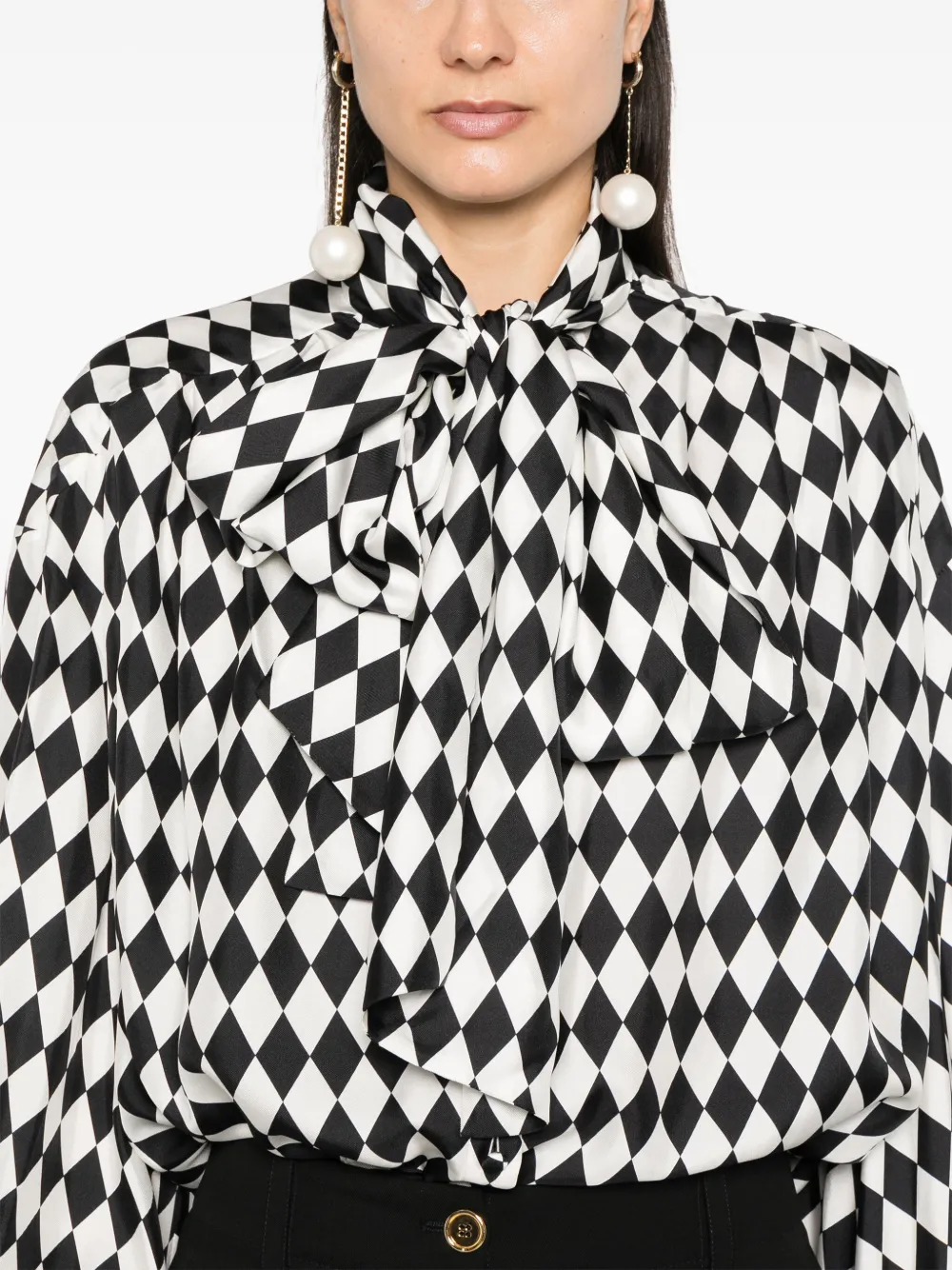 Balmain Geometrisch gemustertes Seidenhemd | Image 5