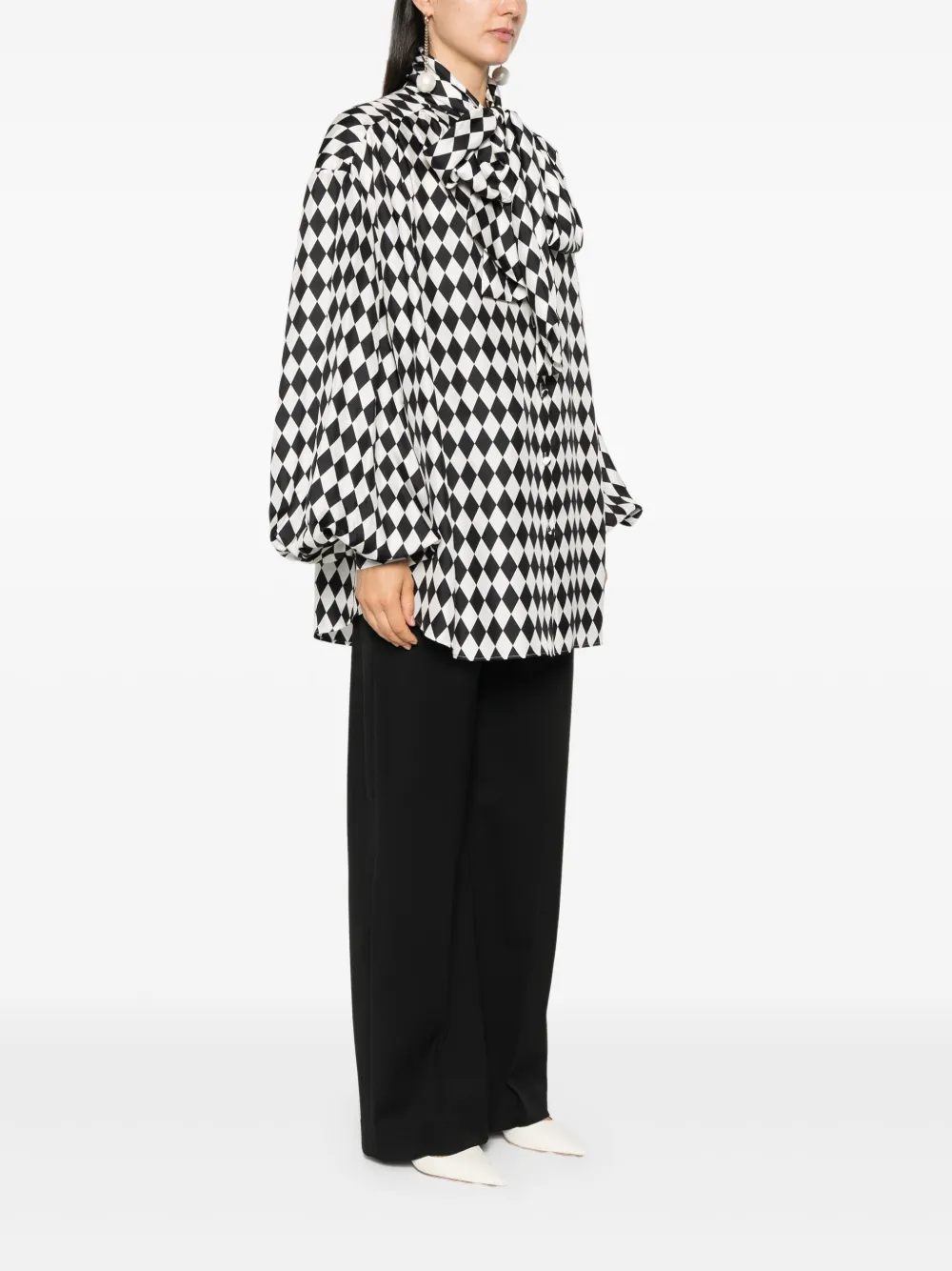 Balmain Geometrisch gemustertes Seidenhemd | Tops | Image 3