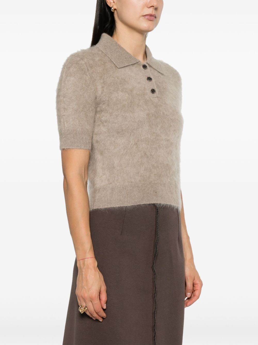 Shop Lisa Yang Carolyn Polo Top In Neutrals