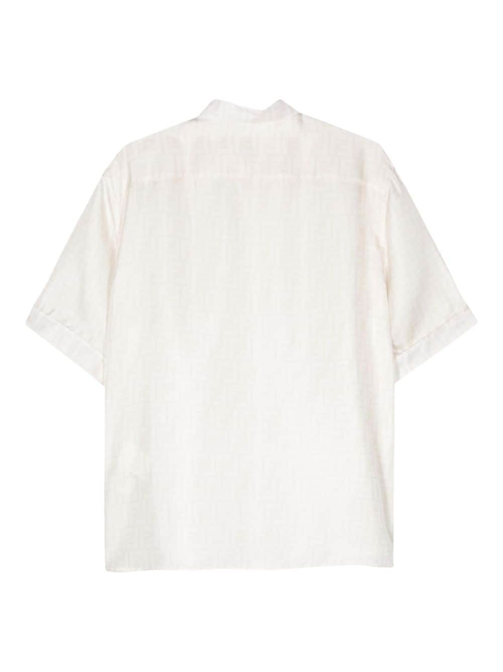 Shop Fendi Ff Silk Shirt In Neutrals