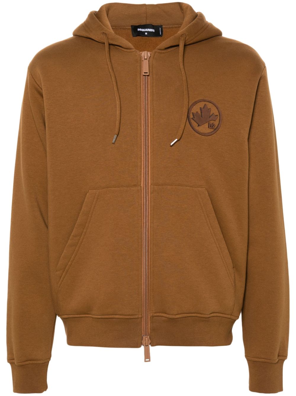 DSQUARED2 logo-flocked zip-up hoodie Men