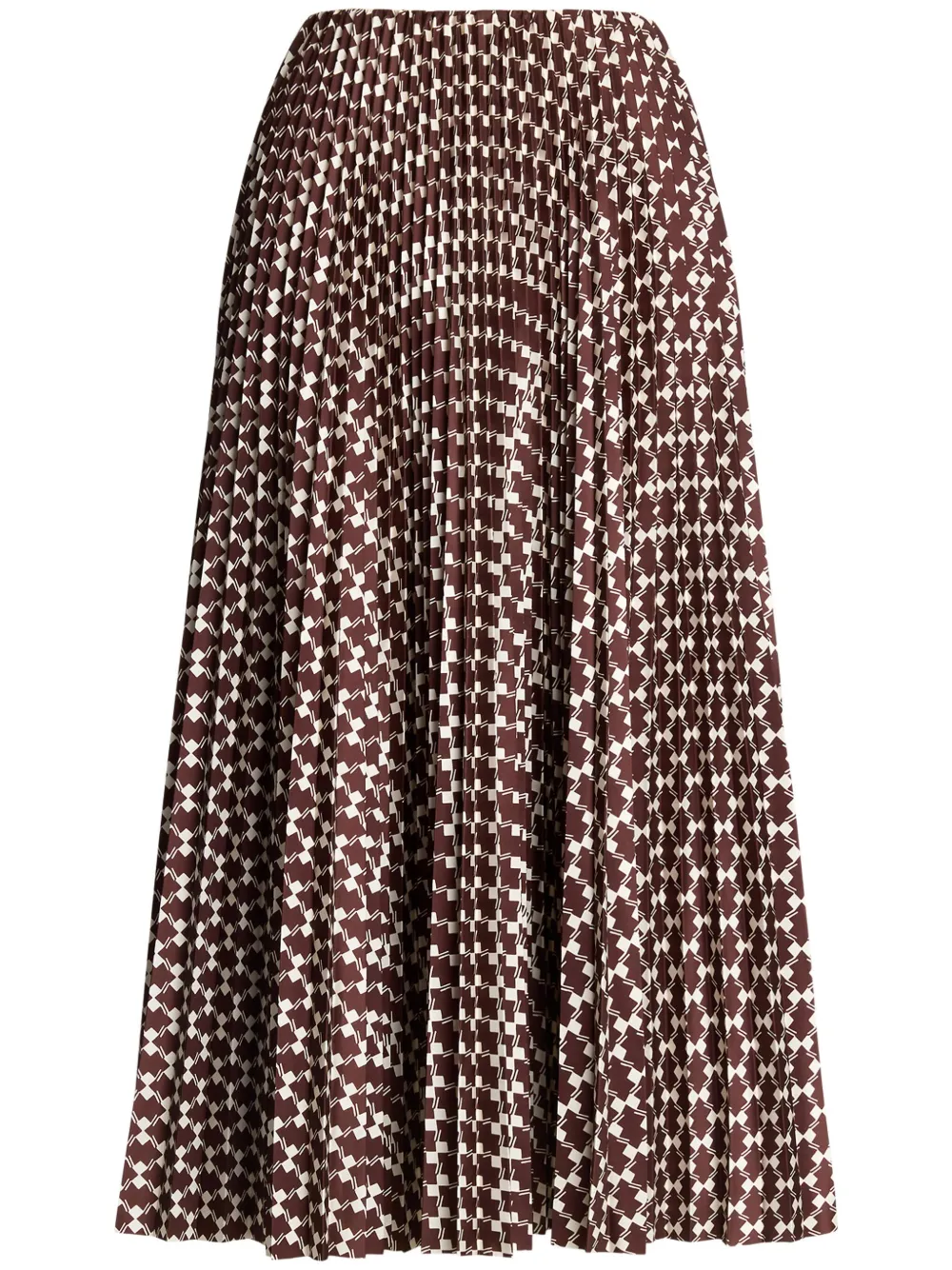 Ralph Lauren Collection Midi rok met abstract patroon Bruin Kledingwinkel