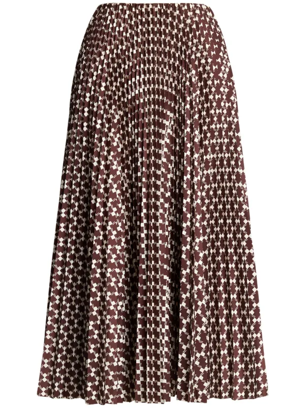 Ralph Lauren Collection Abstract Pattern Midi-skirt in Brown