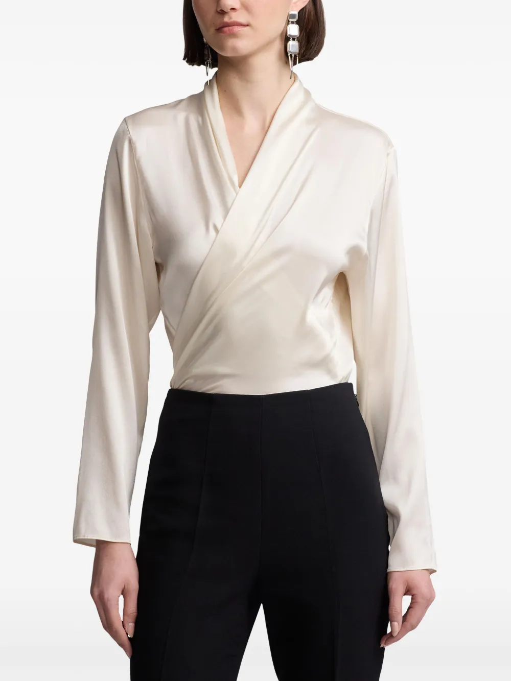 Ralph Lauren Collection Blouse met lange mouwen Beige