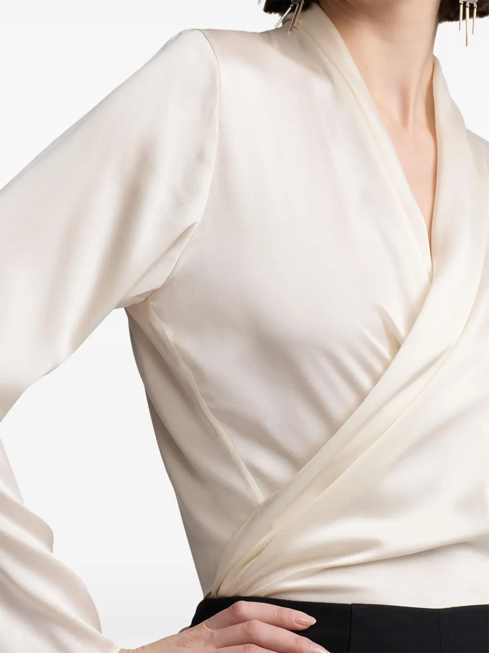 Ralph Lauren Collection Blouse met lange mouwen Beige