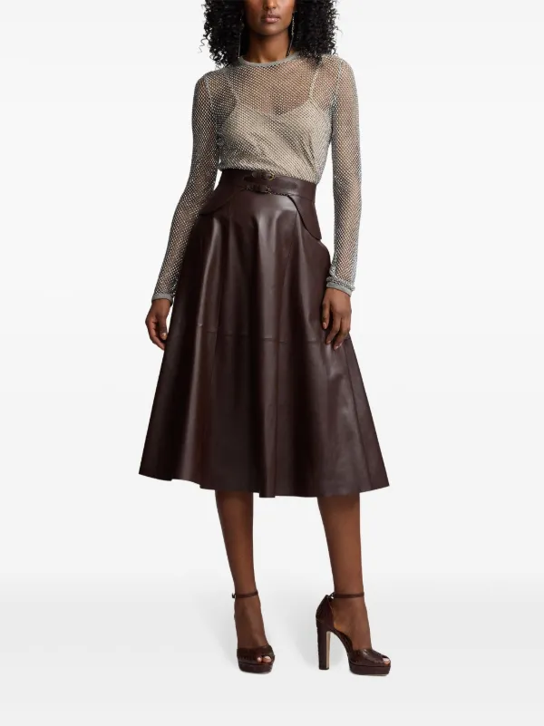 chinese dress ladies Ralph Lauren Red Leather Dress[S]  mahshu