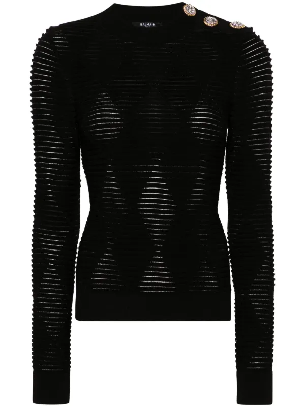 Balmain エンボスボタン プルオーバー | ブラック | FARFETCH JP