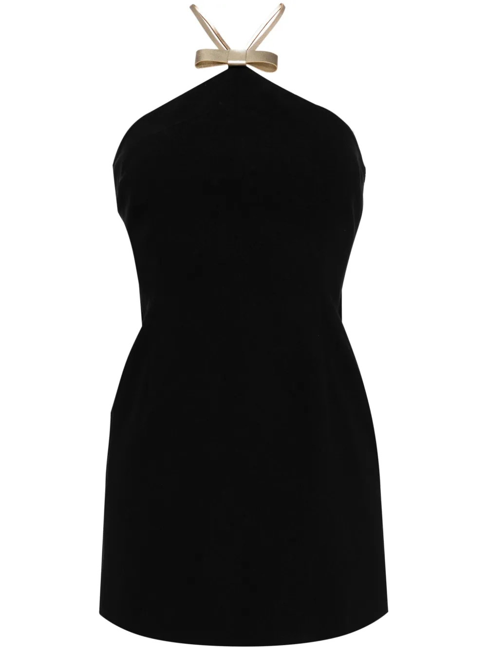 halterneck strap-detail mini dress