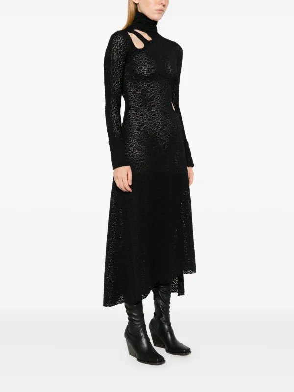 chinese dress ladies Lace Dress In Black – Victoria Beckham UK main image 1