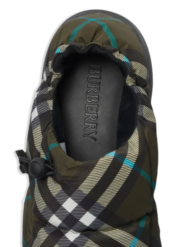 Burberry Check-print Pillow Mules | Green | FARFETCH PL
