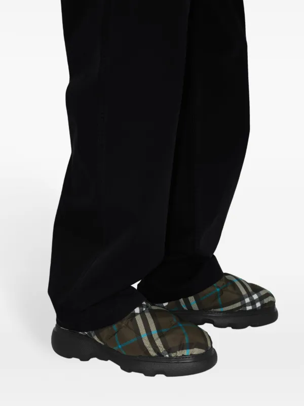 Burberry Check-print Pillow Mules | Green | FARFETCH PL