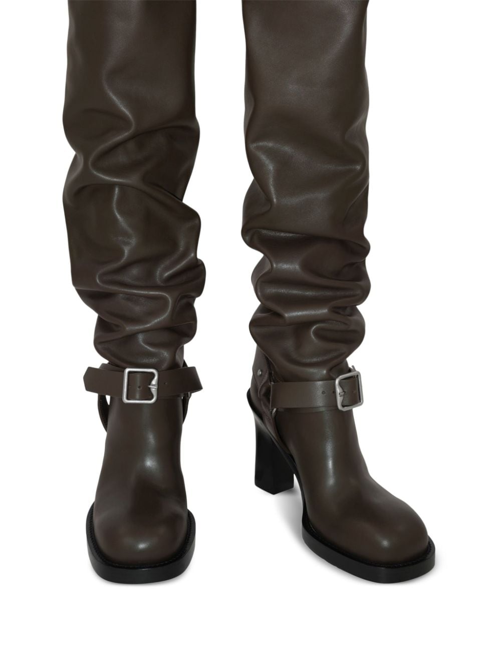 Burberry 85mm over-the-knee leather boots - Bruin