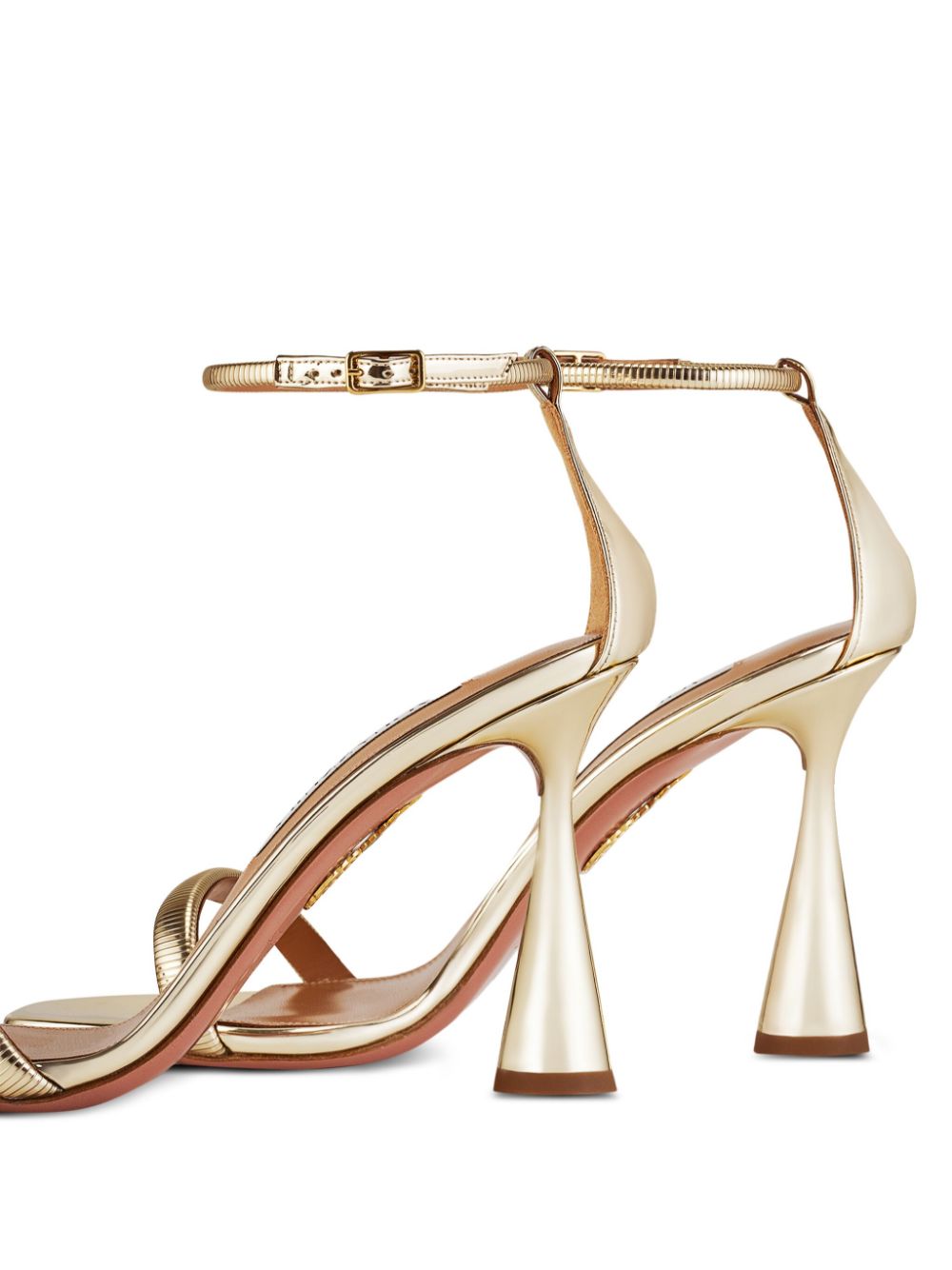 Shop Aquazzura 95 Hot Sandals In Gold