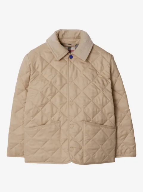 Burberry Kids corduroy-collar padded coat