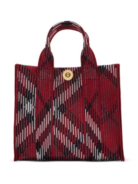 Burberry mini check knitted tote bag Women