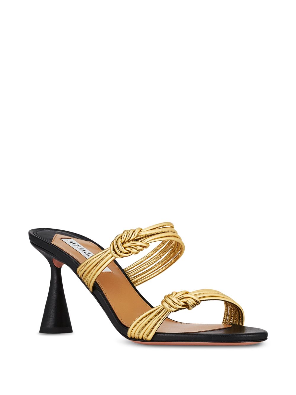 Aquazzura 75mm Noodle muiltjes - Goud