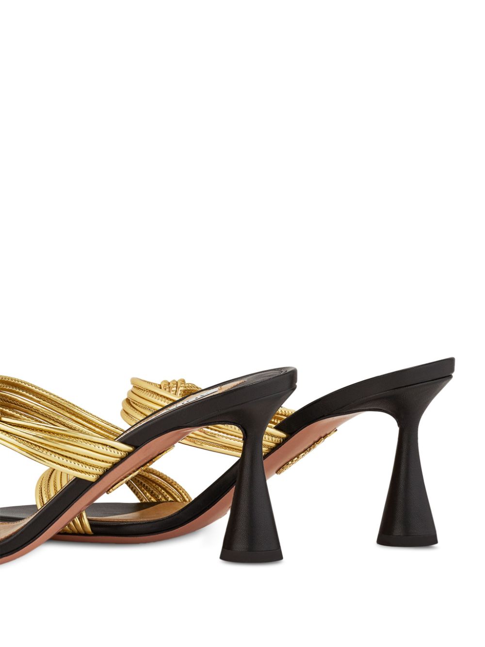 Aquazzura 75mm Noodle muiltjes Goud