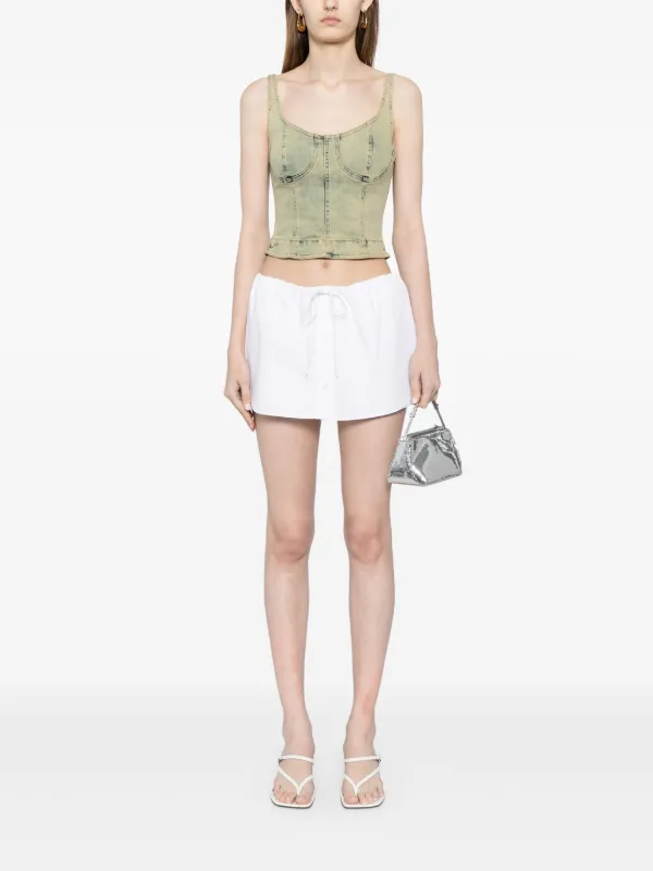 Alexander Wang ビジュートリム スコート | ホワイト | FARFETCH JP