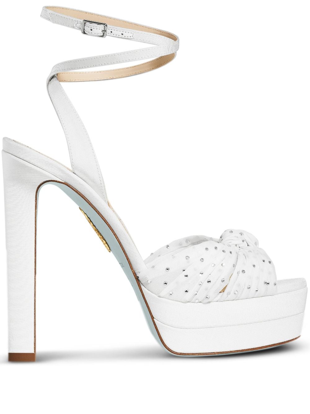 Shop Aquazzura 130mm Slow Kisses Sandal Plateau 130 In White