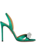 Aquazzura 105mm Very Bow Tie Crystal sandals - Green