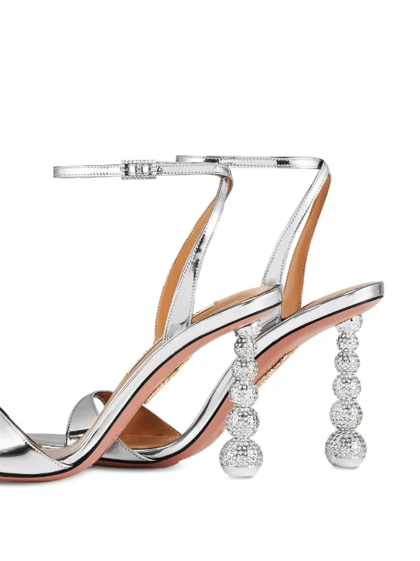 Aquazzura 95mm Yes Baby Sandals | Silver | FARFETCH SG