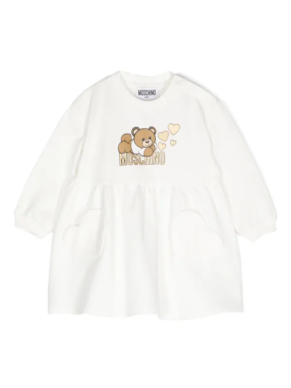 【MOSCHINO】テディベア ワンピース Moschino Kids テディベア Aラインワンピース | ニュートラル