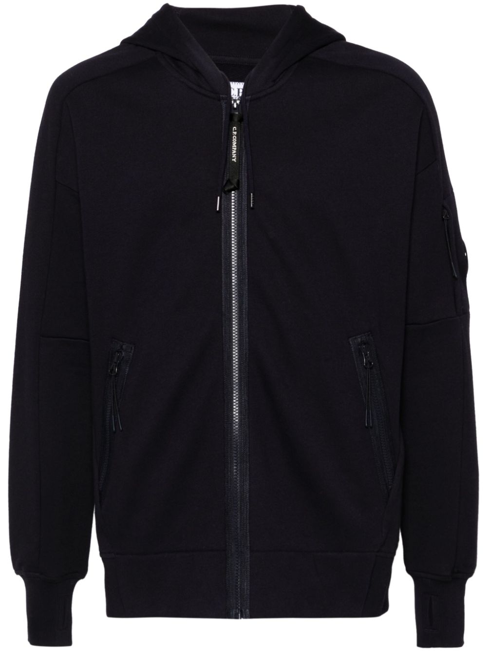 C.P. Company Lens-detailed cotton hoodie - Blue