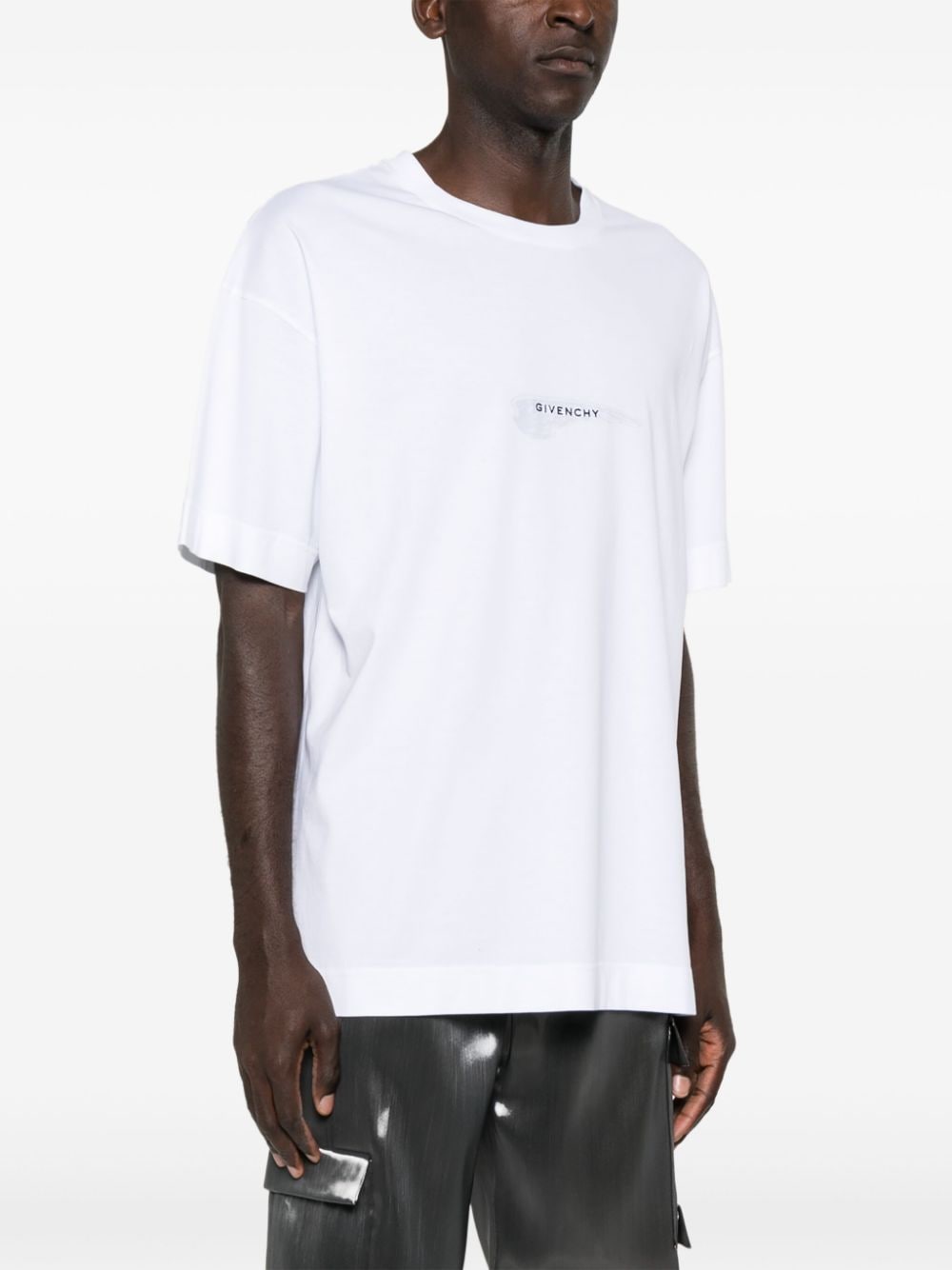 Shop Givenchy Logo-embroidered Wings-print T-shirt In Weiss