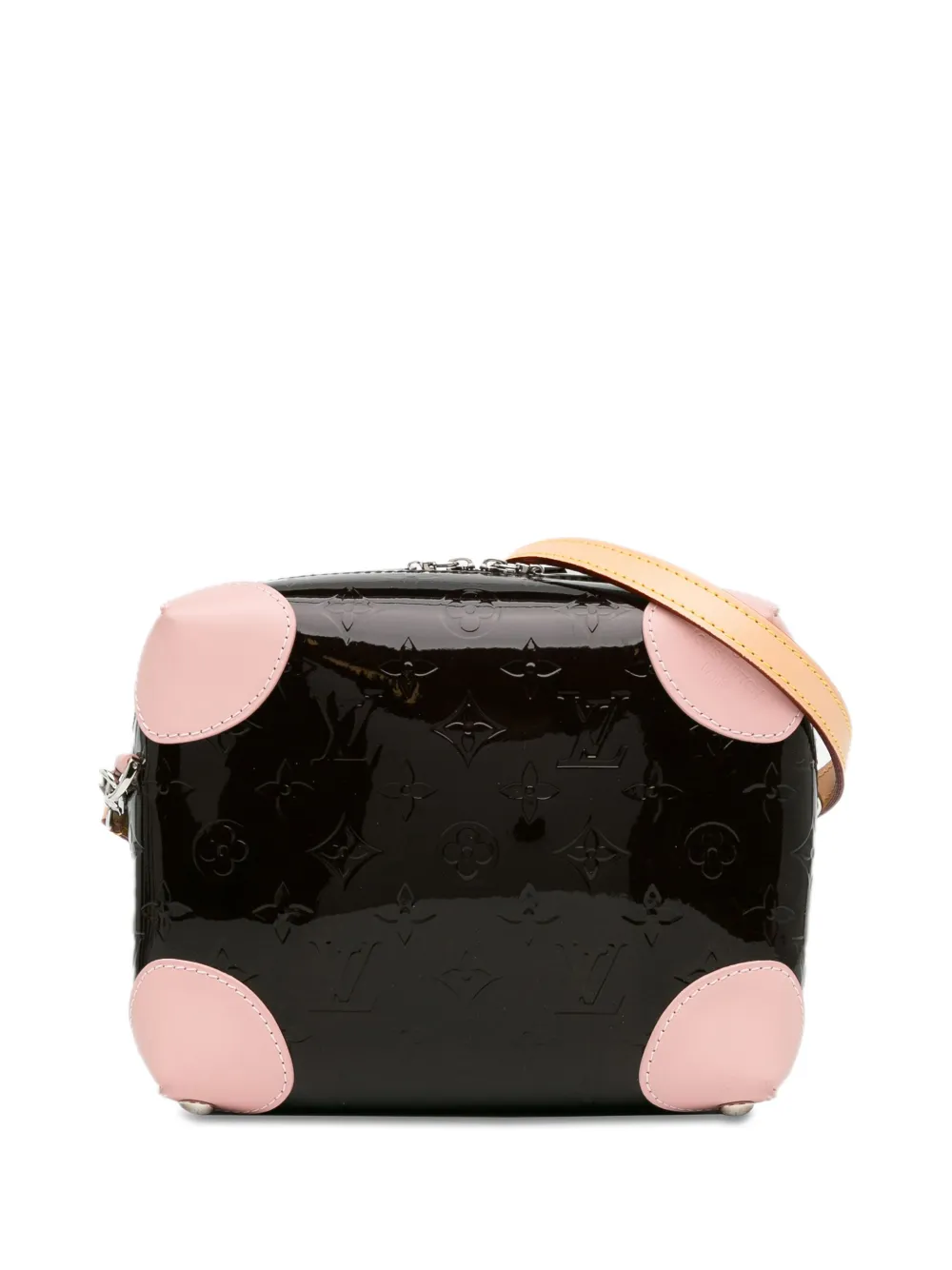 Pre-owned Louis Vuitton 2018 Vernis Miroir Venice Crossbody Bag In Pink