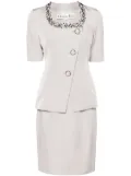 Christian Dior Pre-Owned bead-embellished skirt suit - Grey