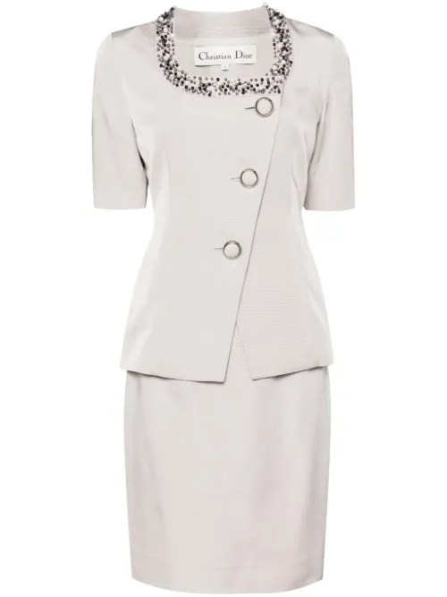 Tailleur-jupe à ornements de perles - Christian Dior Pre-Owned - Modalova