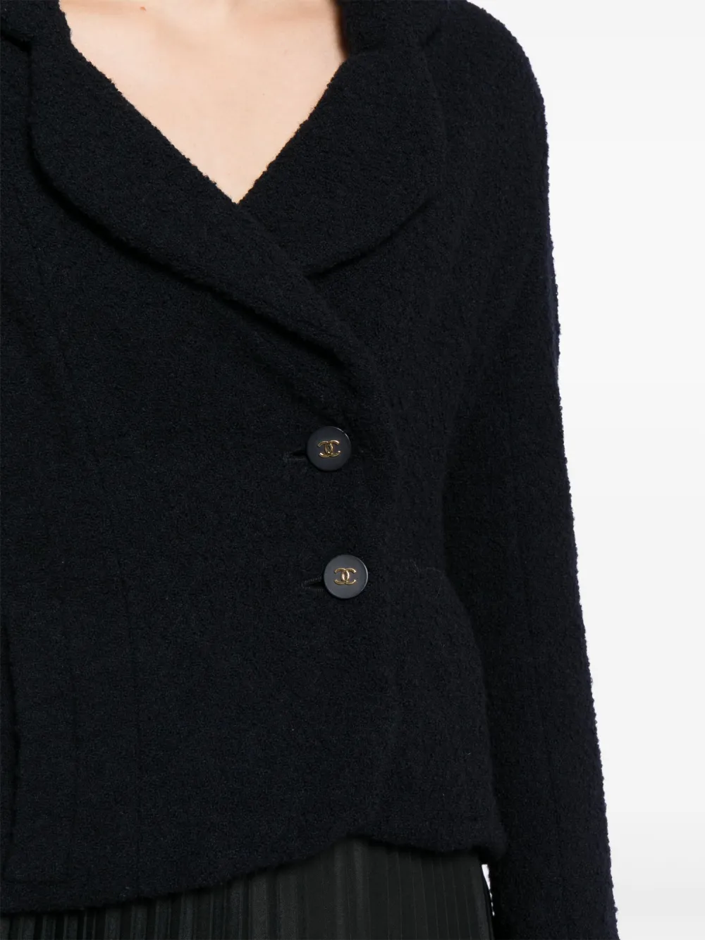 Pre-owned Chanel Cc Wool Jacket In Blue