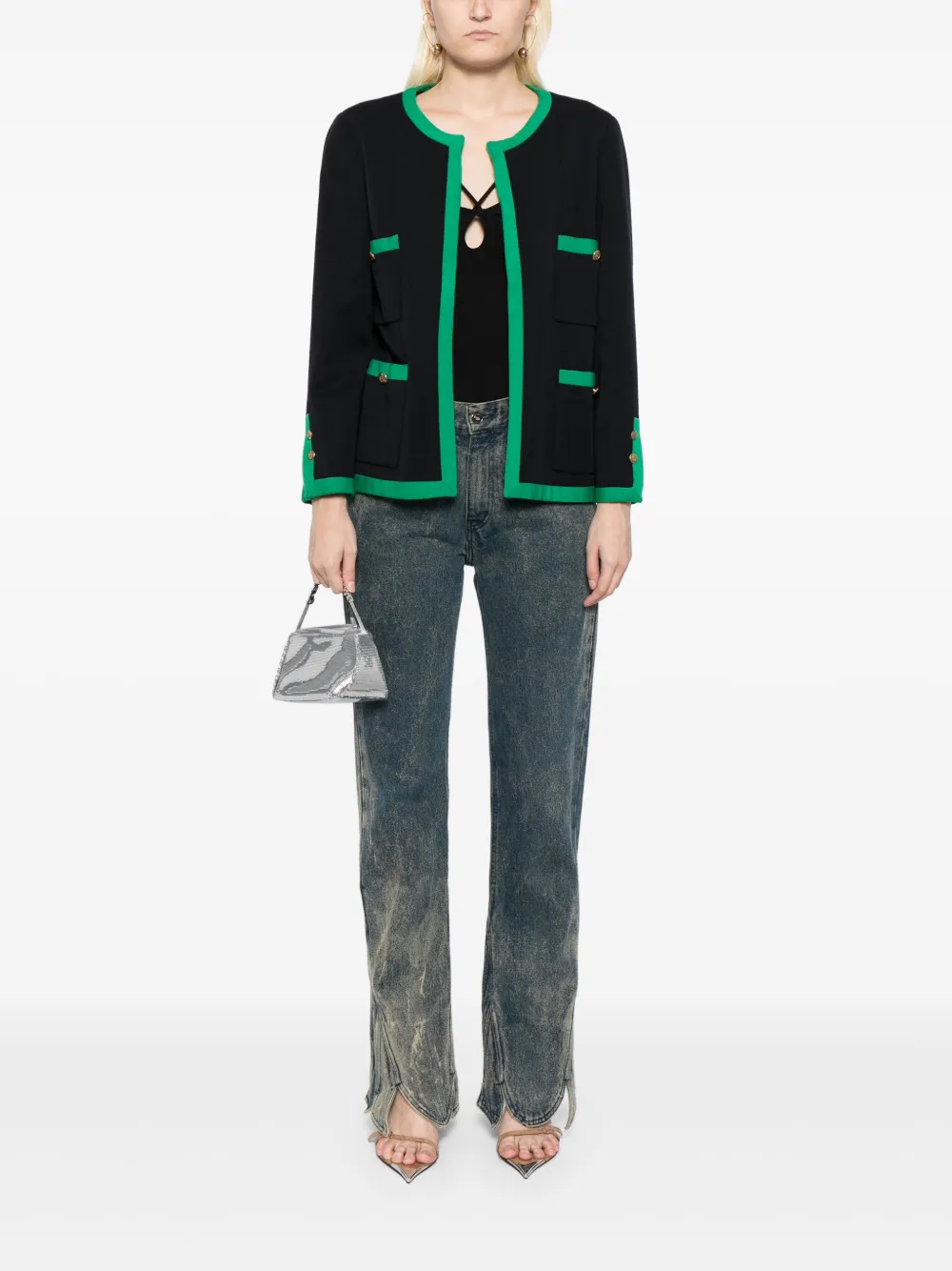 CHANEL Pre-Owned Jack met contrastafwerking - Zwart