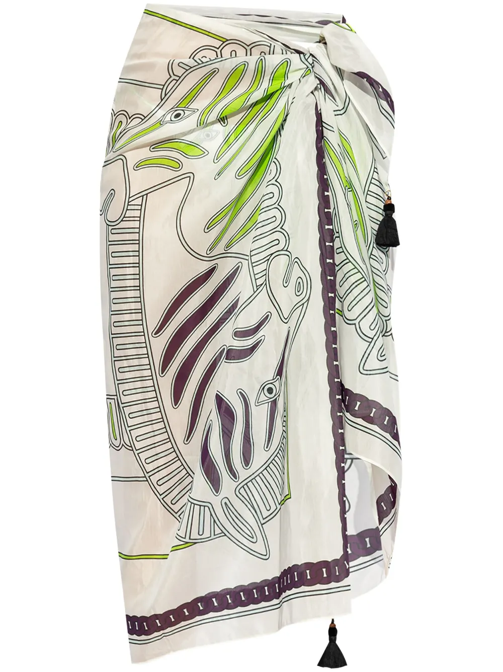 Tory Burch Rok van katoenblend met print Wit