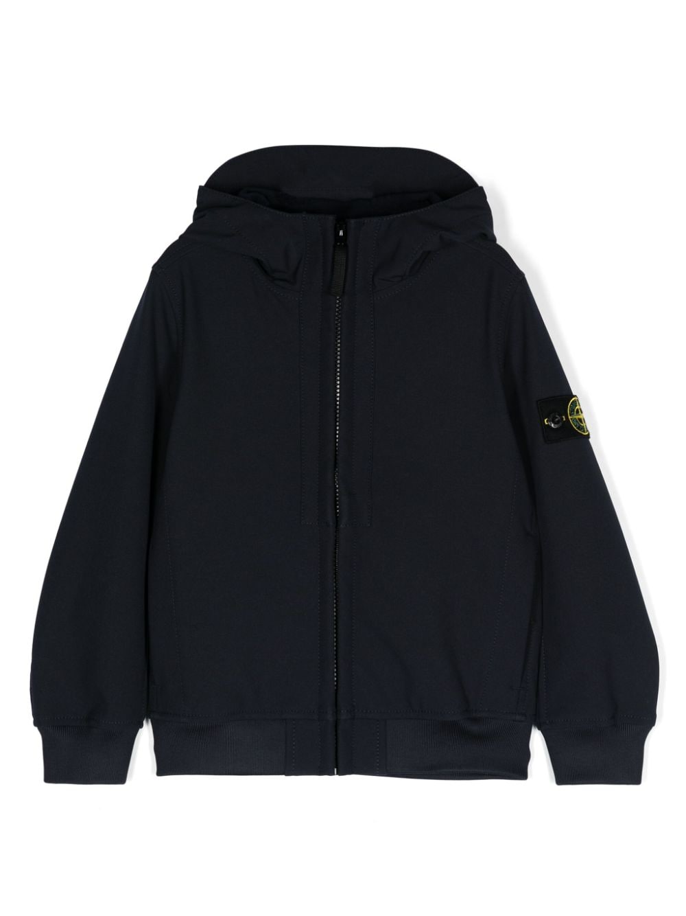 Stone Island Junior Kids' Compass-motif Hooded Jacket In Blue