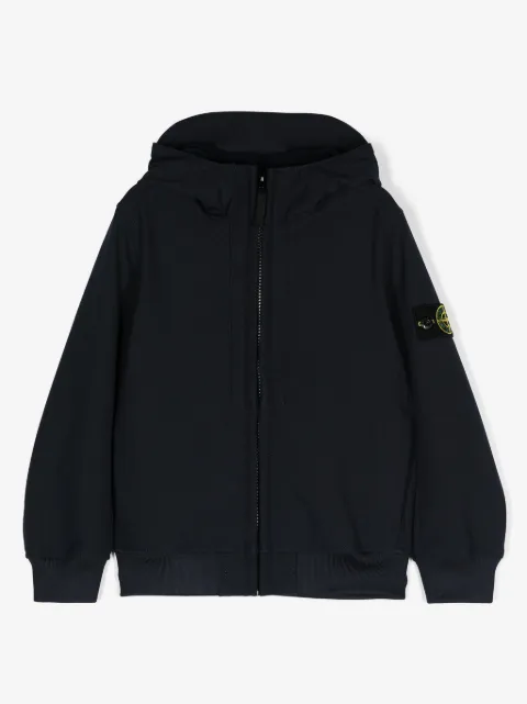Stone Island Junior chamarra con capucha y motivo Compass