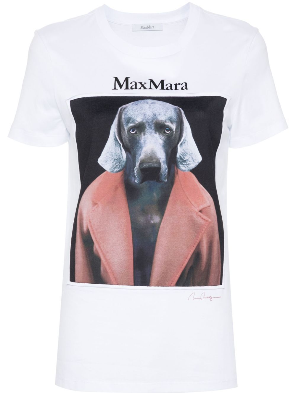 Shop Max Mara Cipria Dog-print T-shirt In White