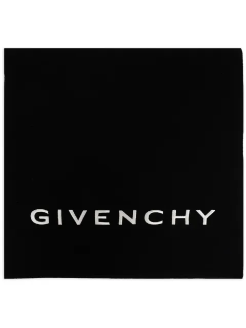 Givenchy logo-embroidered wool-cashmere scarf Men