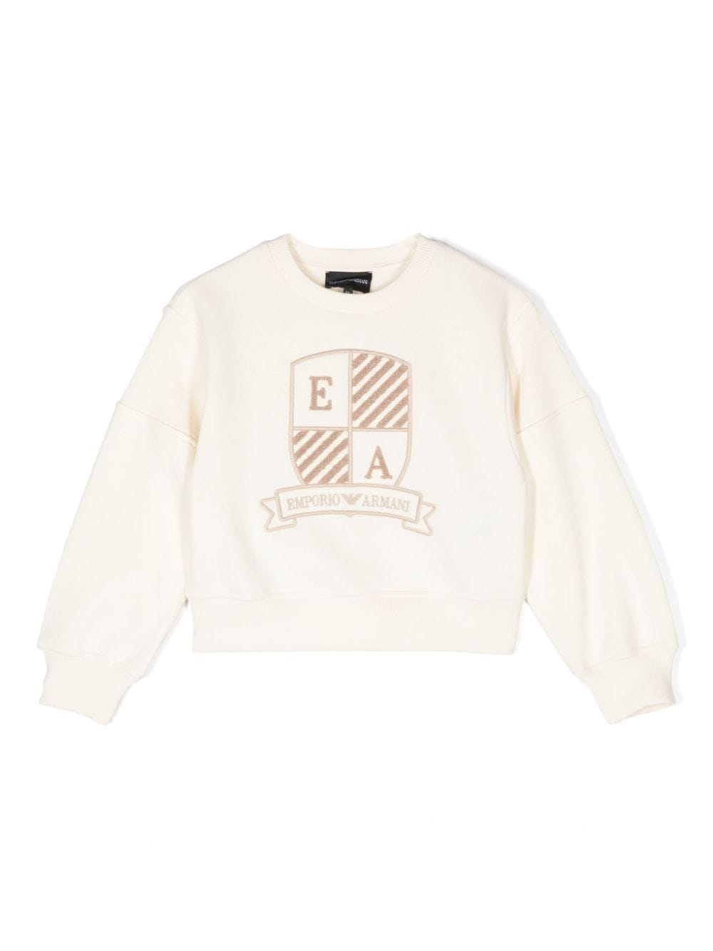 Emporio Armani Kids' Logo-embroidered Jersey Sweatshirt In White