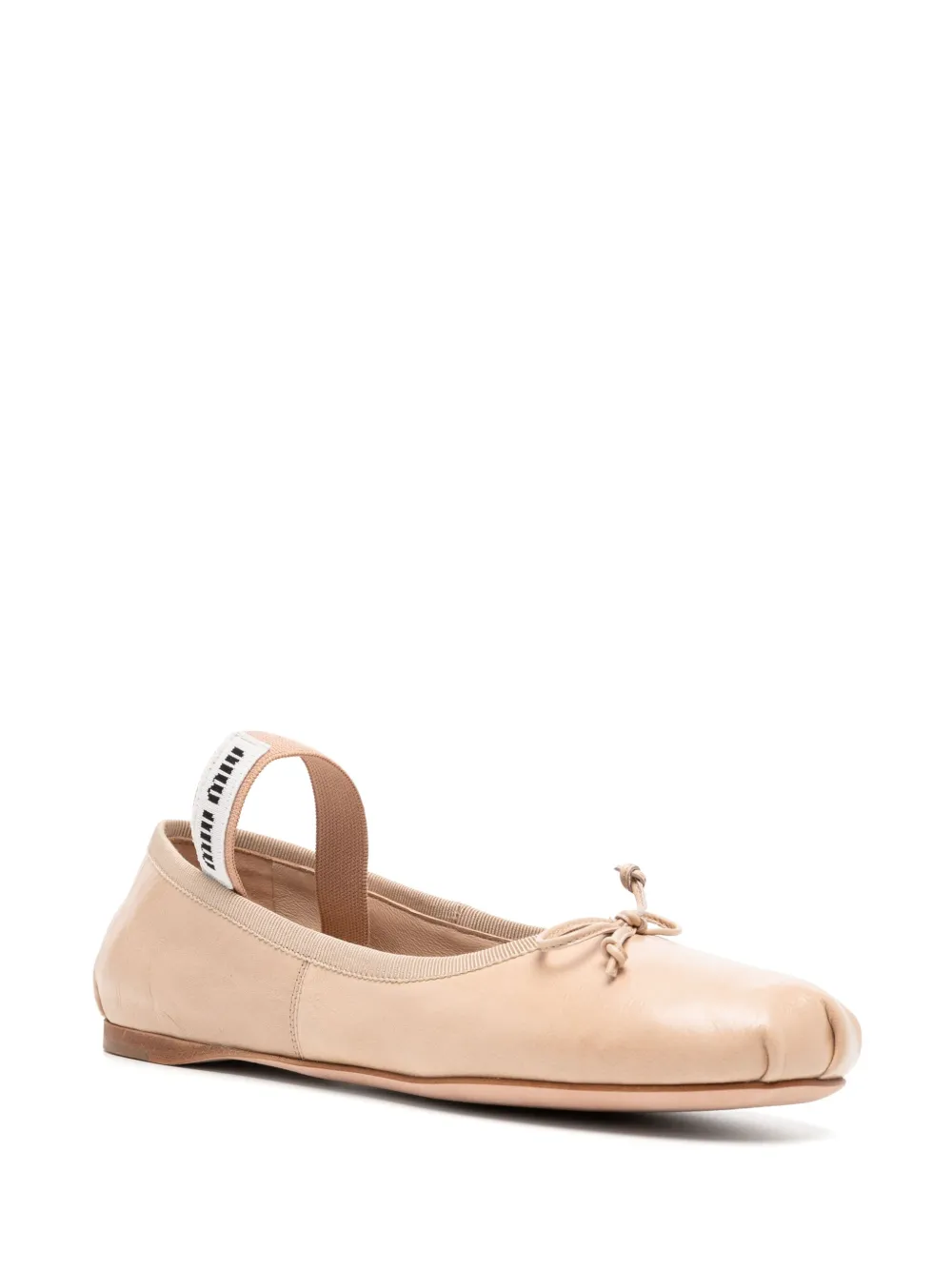 Miu leather ballet shoes Neutrals