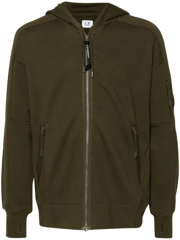 C.P. Company Lens detailed Cotton Hoodie Green FARFETCH