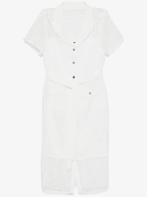 DKNY grid-pattern midi dress