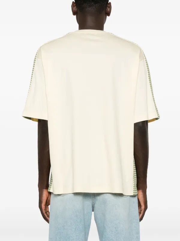 ランバン ロゴ刺繍Tシャツ アイボリー Lanvin logo-embroidered Cotton T-shirt | Yellow | FARFETCH
