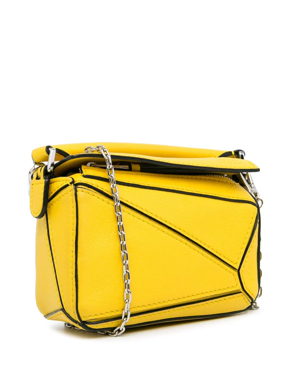 Pre-owned Loewe 2021-2024 Nano Puzzle Satchel In Yellow