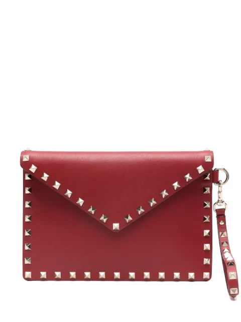 Valentino Garavani Rockstud leather clutch bag WOMEN