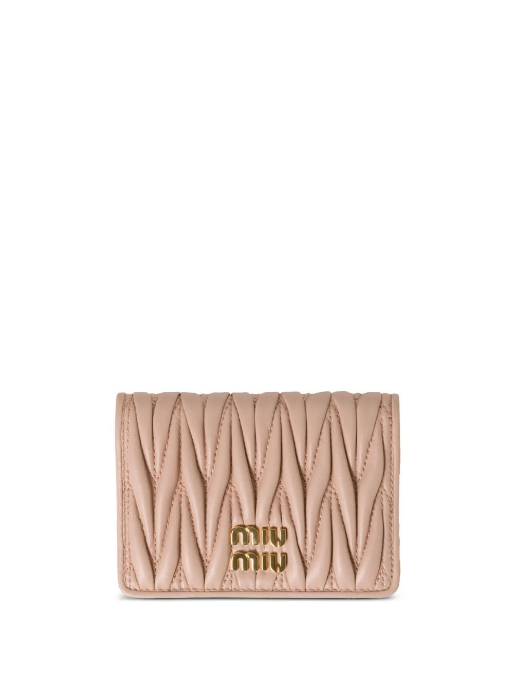 Miu Miu logo-plaque matelassé-effect wallet | Pink | Image 1